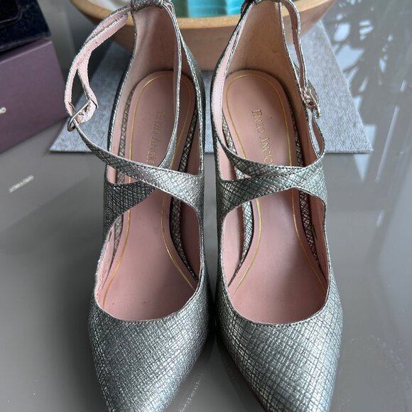 Enzo Angiolini High Heels | Pewter Strappy Mary Janes - Picture 3 of 7